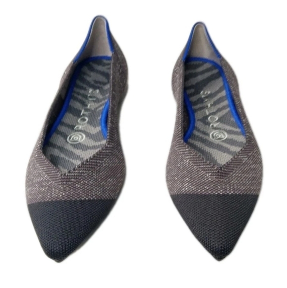 Rothy's The Point Captoe Flats Shoes Women's Size 7 Twilight Metallic Brown - Picture 3 of 10